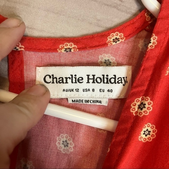 Charlie Holiday Jetsetter Wide Leg Jumpsuit in Aztec Red - Picture 14 of 14